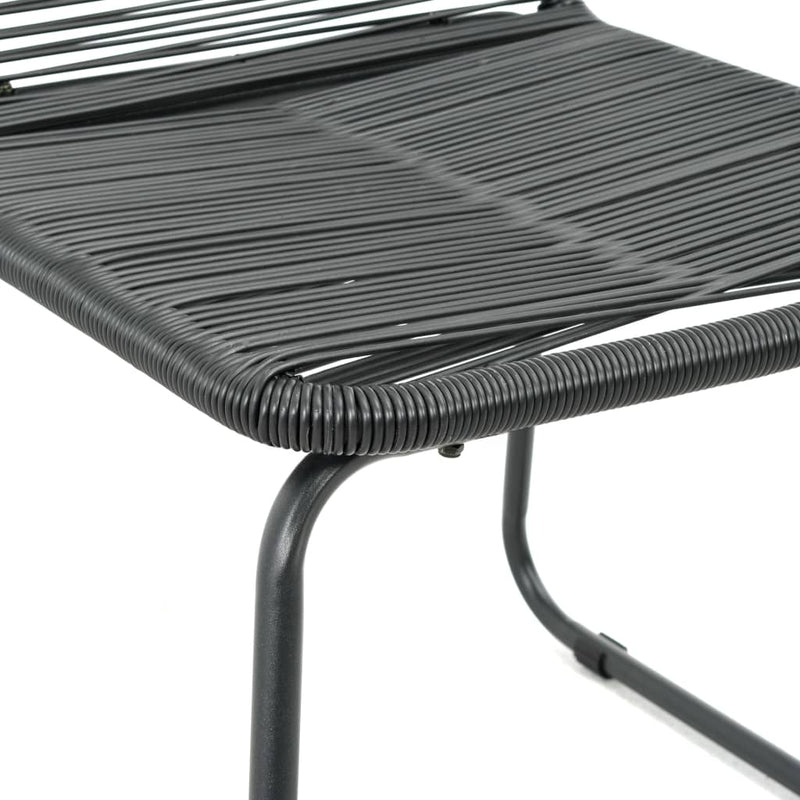 vidaXL 2 db fekete polyrattan kültéri szék
