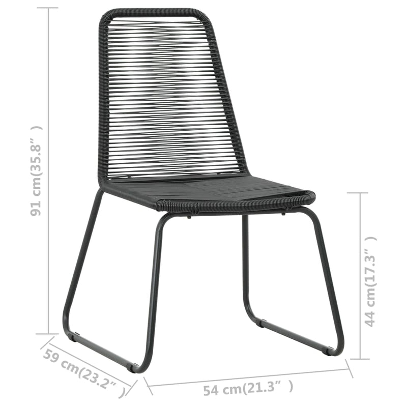vidaXL 2 db fekete polyrattan kültéri szék