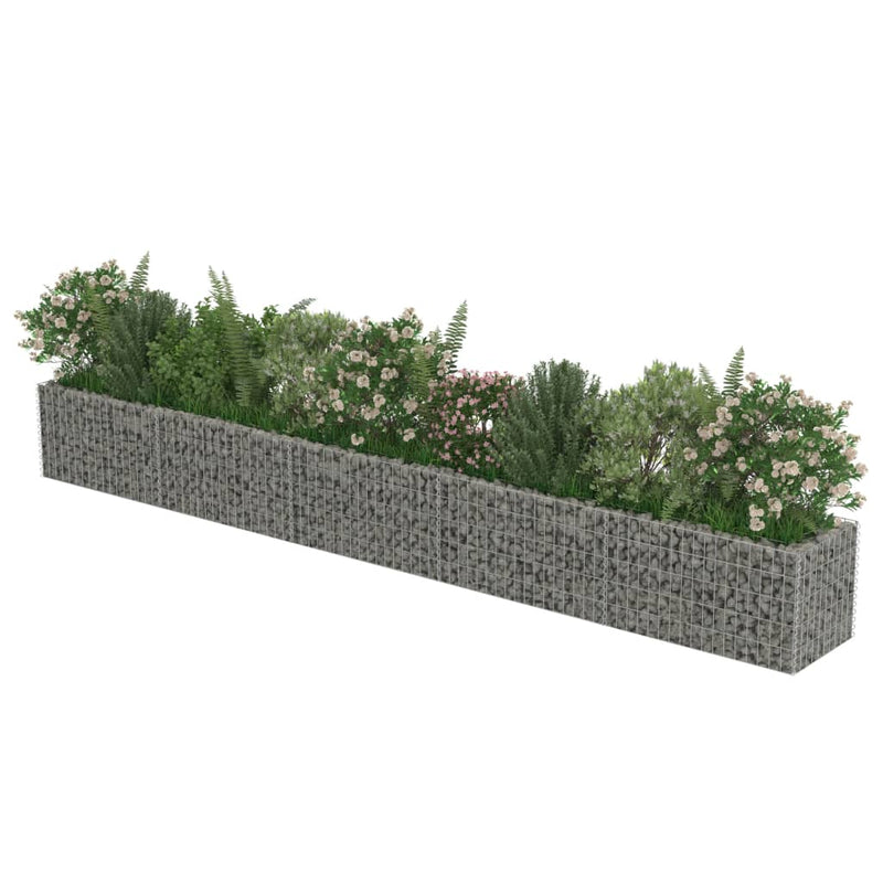 vidaXL horganyzott acél gabion magaságyás 450 x 50 x 50 cm