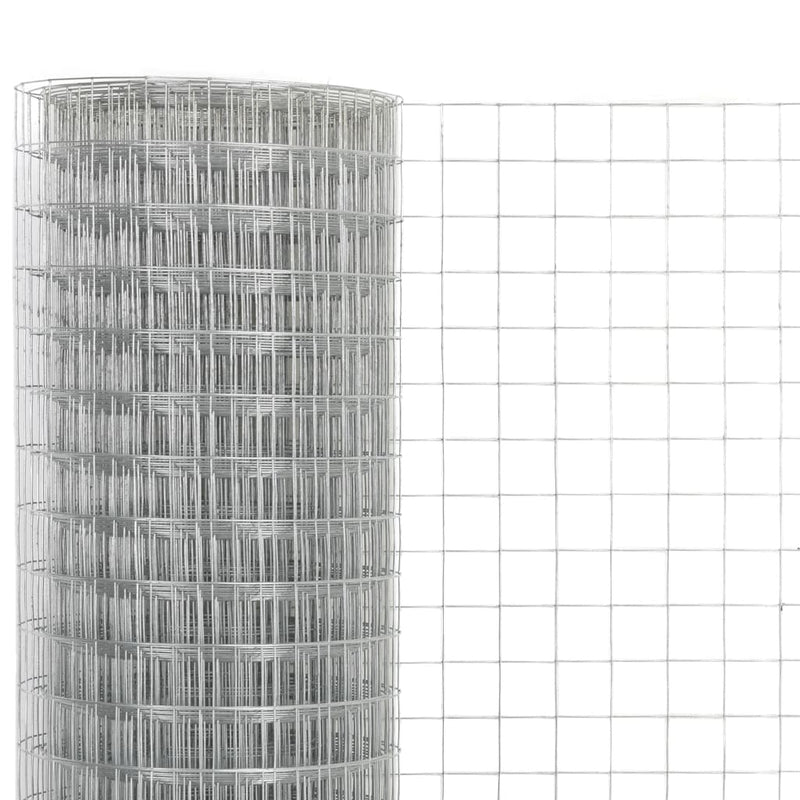 vidaXL ezüst horganyzott acél csirkeháló drótkerítés 25 x 0,5 m