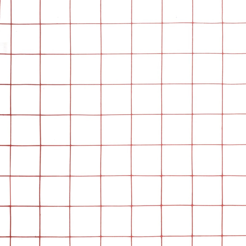 vidaXL piros PVC-bevonatú acél csirkeháló drótkerítés 10 x 1,5 m