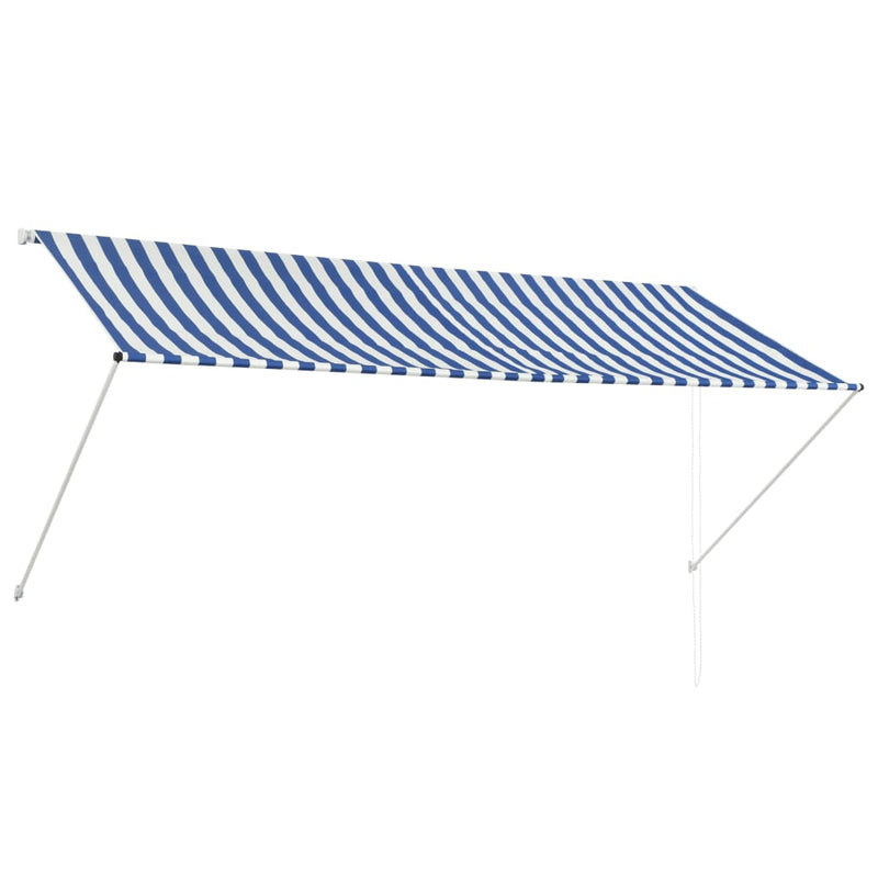 vidaXL feltekerhető kék és fehér napellenző 300 x 150 cm