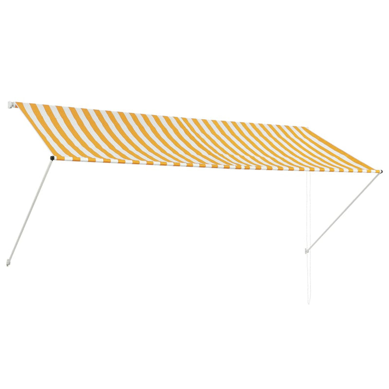 vidaXL feltekerhető sárga és fehér napellenző 300 x 150 cm
