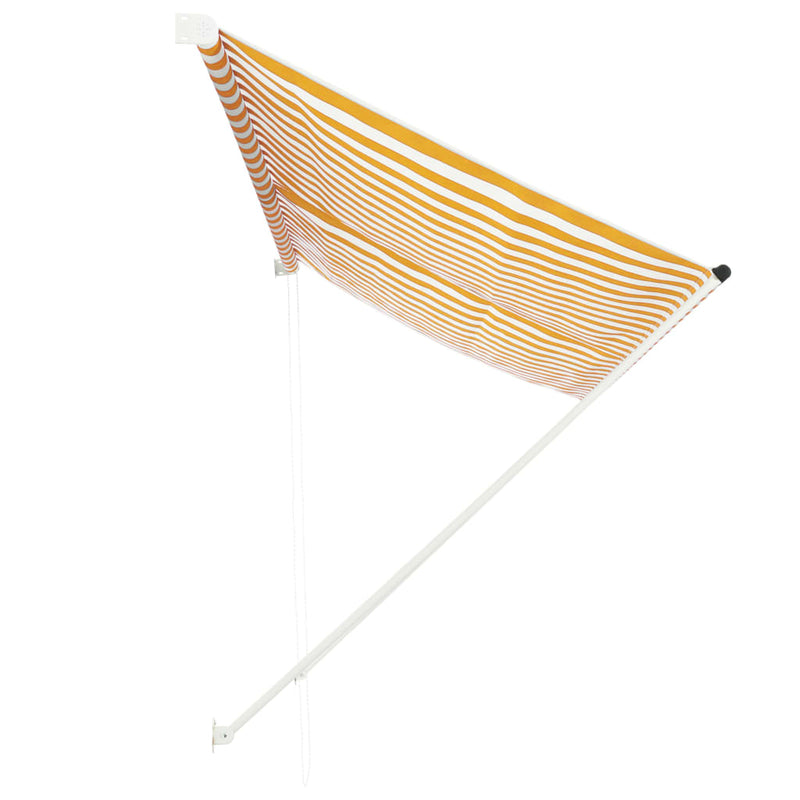 vidaXL feltekerhető sárga és fehér napellenző 300 x 150 cm