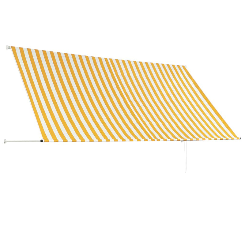 vidaXL feltekerhető sárga és fehér napellenző 300 x 150 cm