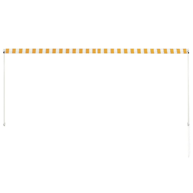 vidaXL feltekerhető sárga és fehér napellenző 300 x 150 cm