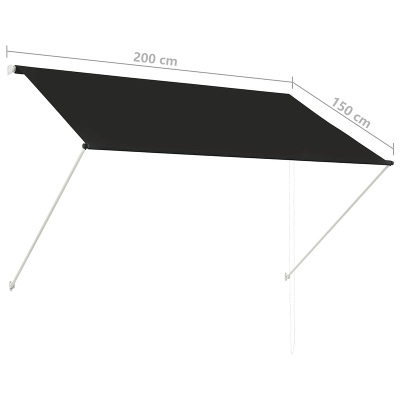 vidaXL feltekerhető antracitszürke napellenző 200 x 150 cm
