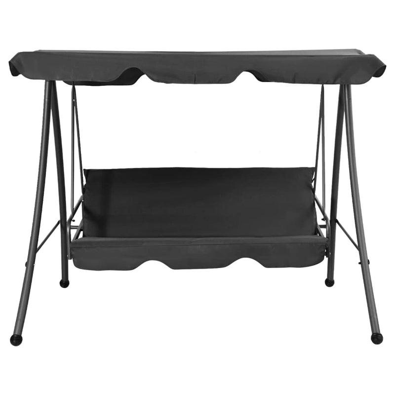 vidaXL antracitszürke acél hintaágy tetőponyvával 192 x 118 x 175 cm
