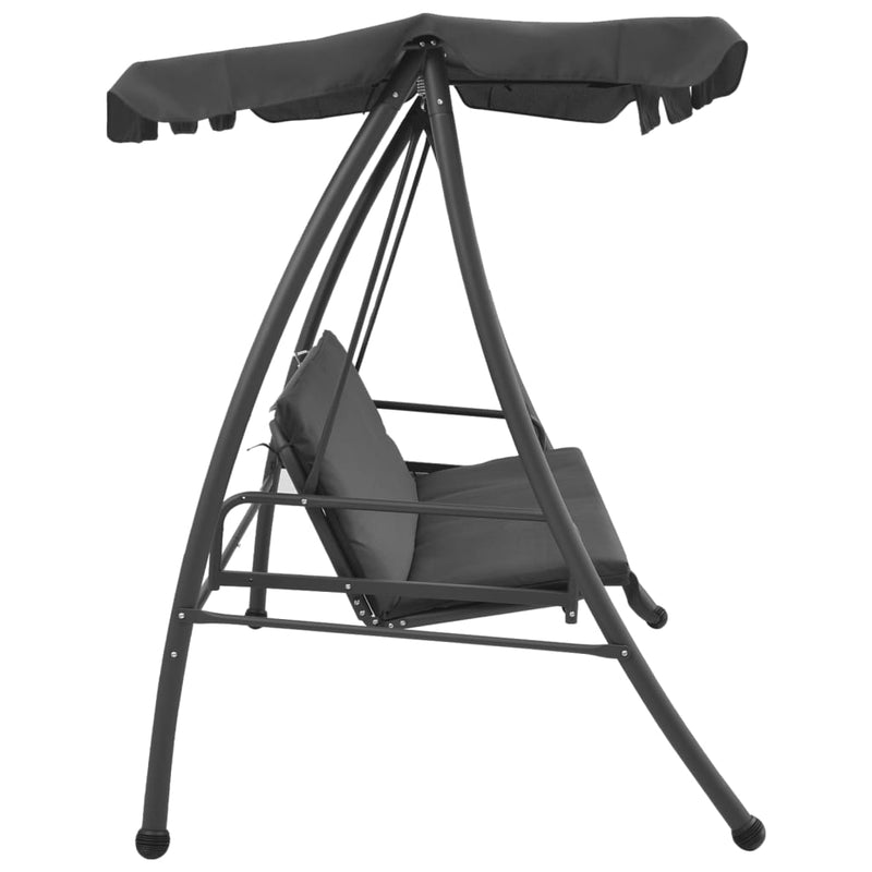 vidaXL antracitszürke acél hintaágy tetőponyvával 192 x 118 x 175 cm