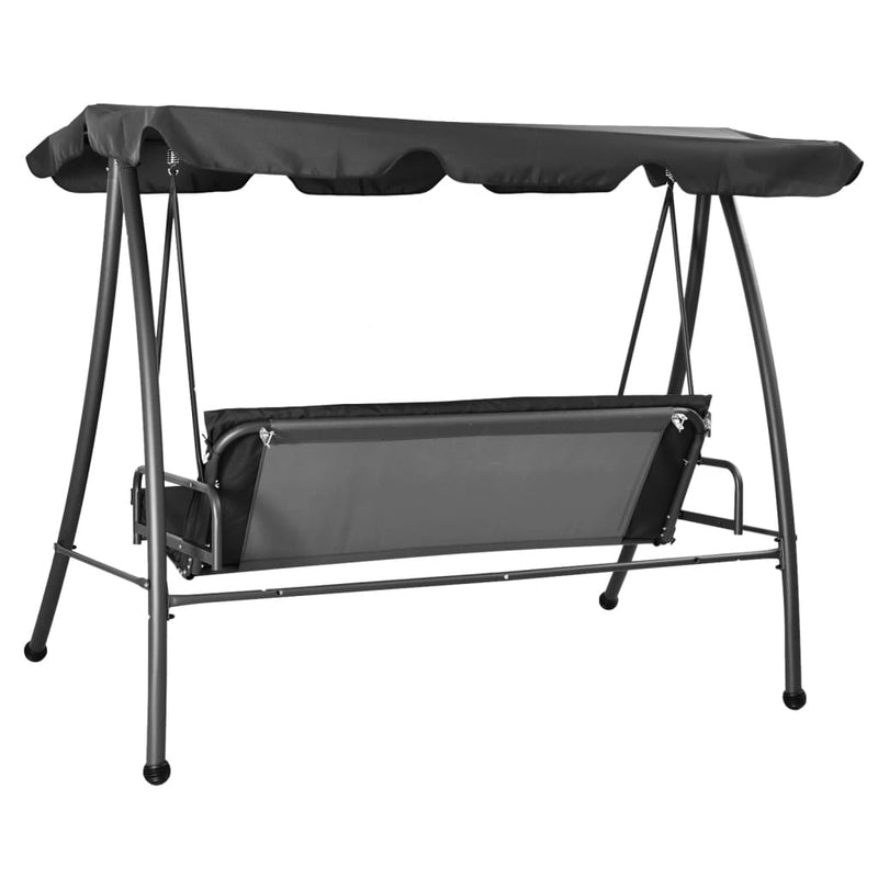 vidaXL antracitszürke acél hintaágy tetőponyvával 192 x 118 x 175 cm
