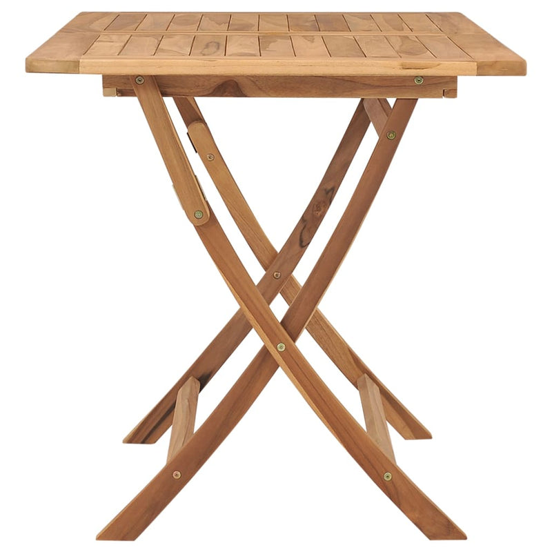 vidaXL tömör tíkfa összecsukható kerti asztal 120 x 70 x 75 cm