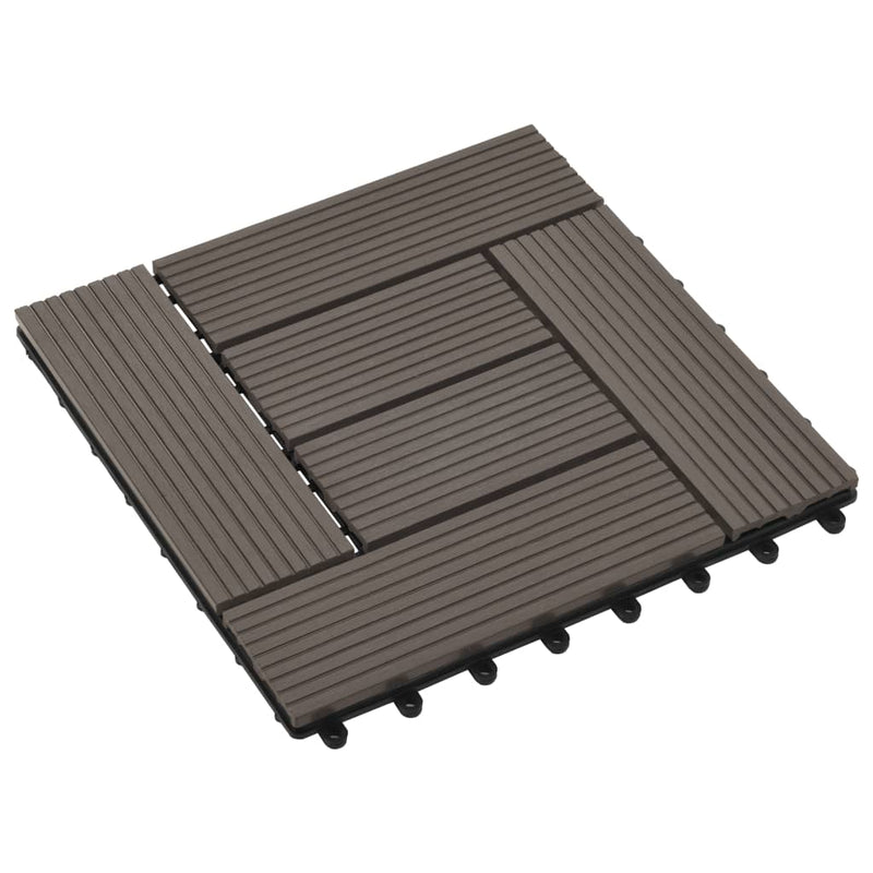 vidaXL 11 db (1 m2) sötétbarna WPC teraszburkoló lap 30 x 30 cm