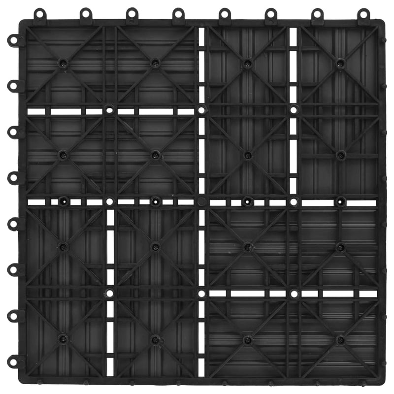 vidaXL 11 db (1 m2) fekete WPC teraszburkoló lap 30 x 30 cm
