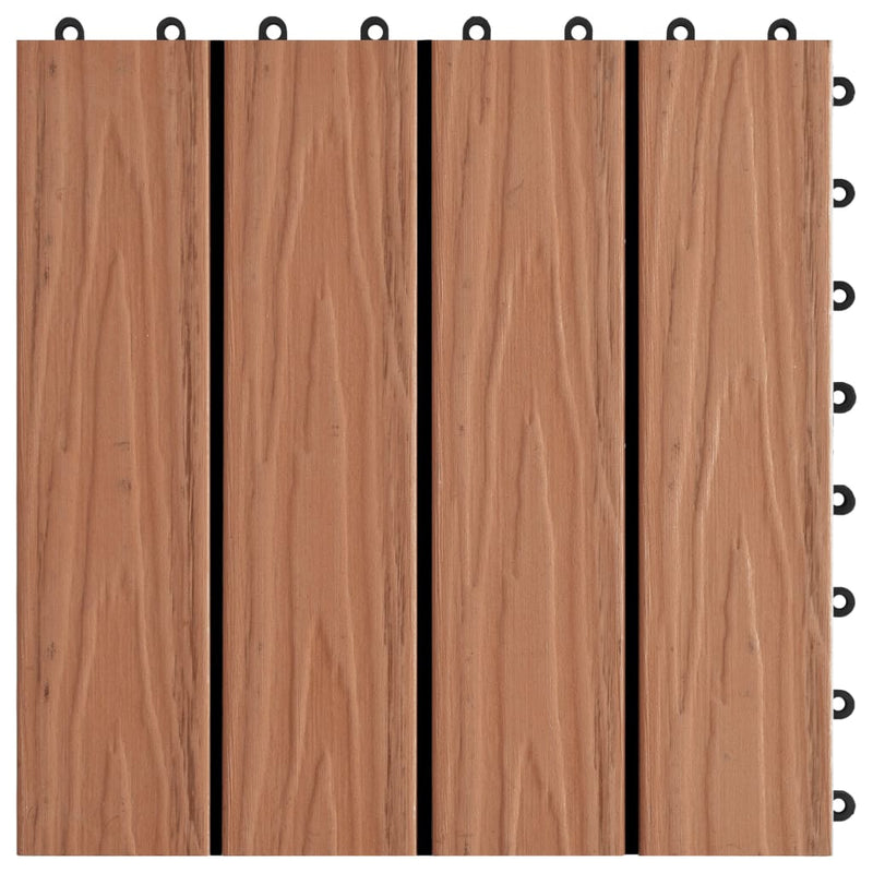 vidaXL 11 db (1 m2) világosbarna dombornyomott WPC burkolólap 30x30 cm