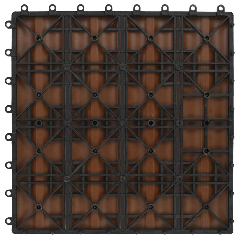 vidaXL 11 db (1 m2) világosbarna dombornyomott WPC burkolólap 30x30 cm