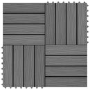 vidaXL 11 db (1 m2) világosbarna dombornyomott WPC szürke 30x30 cm