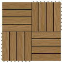 vidaXL 11 db (1 m2) tíkfa színű dombornyomott WPC burkolólap 30x30 cm