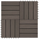 vidaXL 11 db (1 m2) sötétbarna dombornyomott WPC burkolólap 30x30 cm