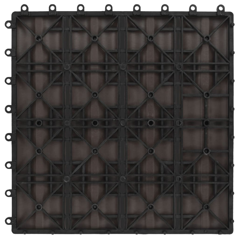 vidaXL 11 db (1 m2) sötétbarna dombornyomott WPC burkolólap 30x30 cm
