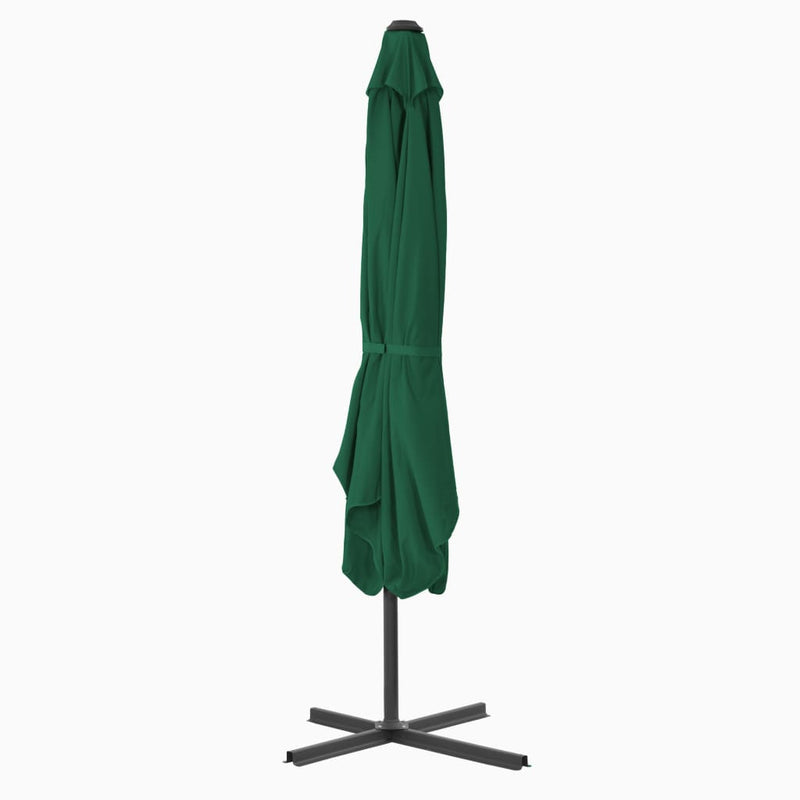 vidaXL zöld kültéri napernyő acélrúddal 250 x 250 cm