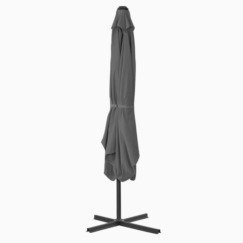 vidaXL antracitszürke kültéri napernyő acélrúddal 250 x 250 cm