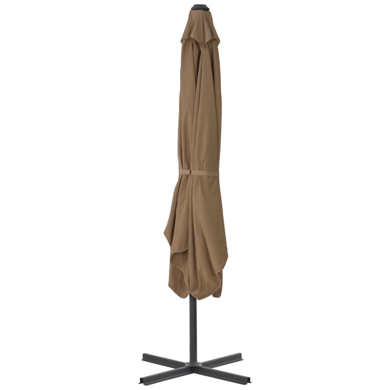 vidaXL tópszínű kültéri napernyő acélrúddal 250 x 250 cm