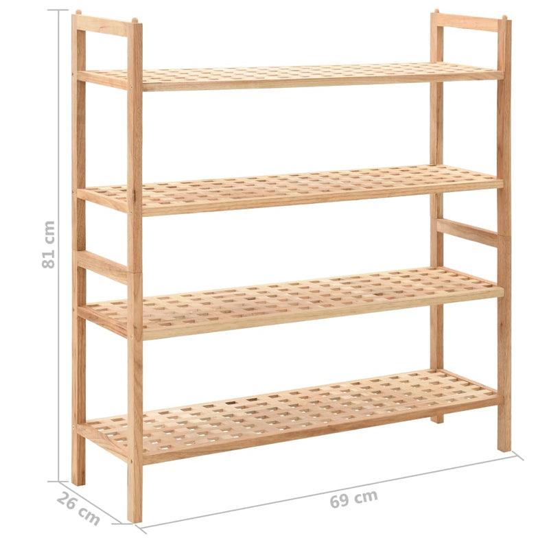 vidaXL tömör diófa cipőtartó 69 x 26 x 81 cm