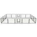 vidaXL fekete színű acél kutyakennel 16 panelből 60 x 80 cm