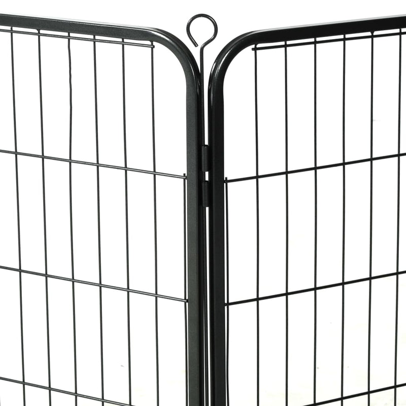 vidaXL fekete színű acél kutyakennel 16 panelből 60 x 80 cm
