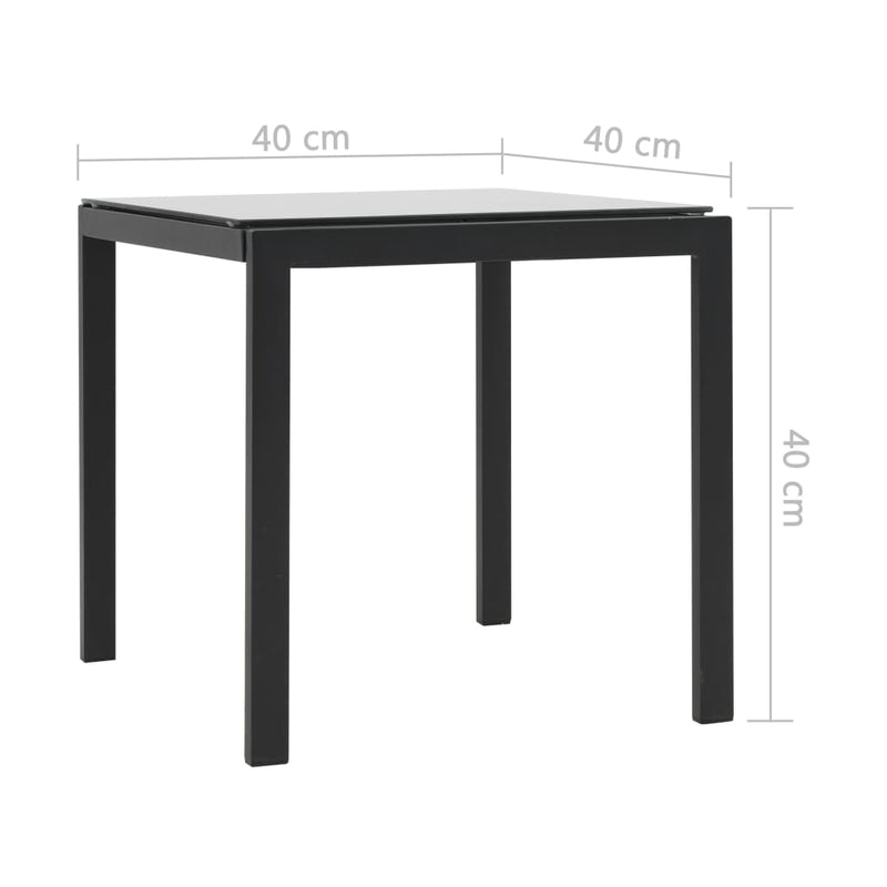 vidaXL 2 db fekete polyrattan és textilén napozóágy asztallal