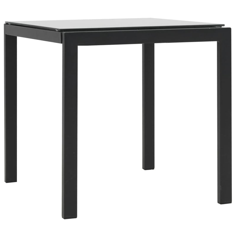 vidaXL 2 db fekete polyrattan és textilén napozóágy asztallal