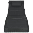 vidaXL fekete polyrattan és textilén napozóágy