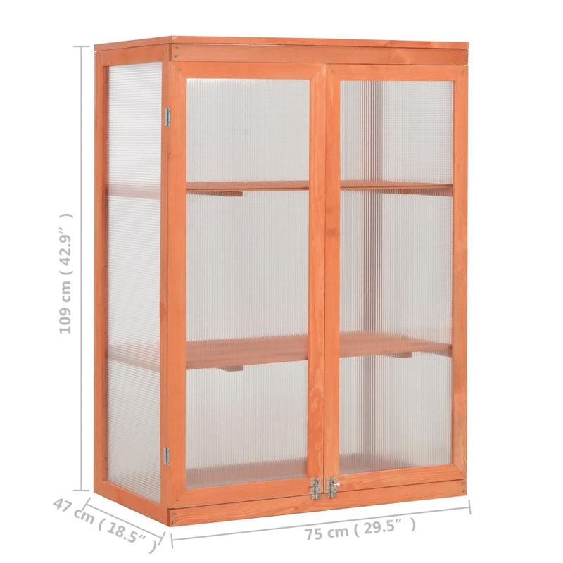 vidaXL fa melegház 75 x 47 x 109 cm