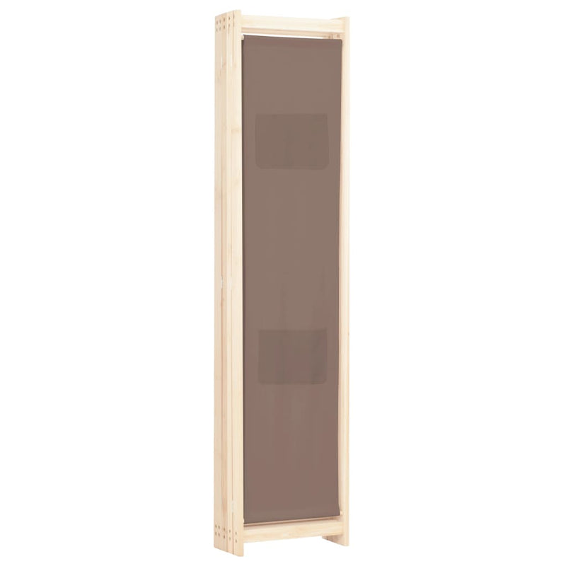vidaXL barna 5-paneles szövetparaván 200 x 170 x 4 cm