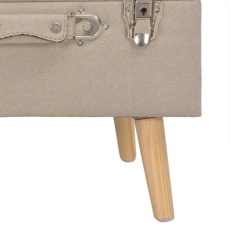 vidaXL bézsszínű kárpitozott tárolóülőke 40 cm