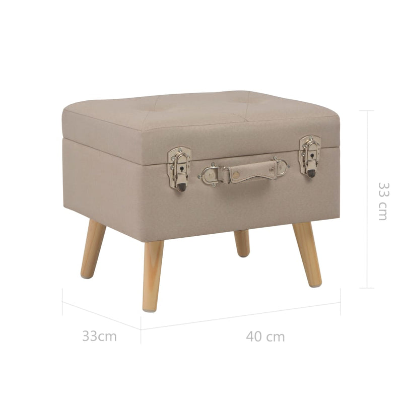 vidaXL bézsszínű kárpitozott tárolóülőke 40 cm