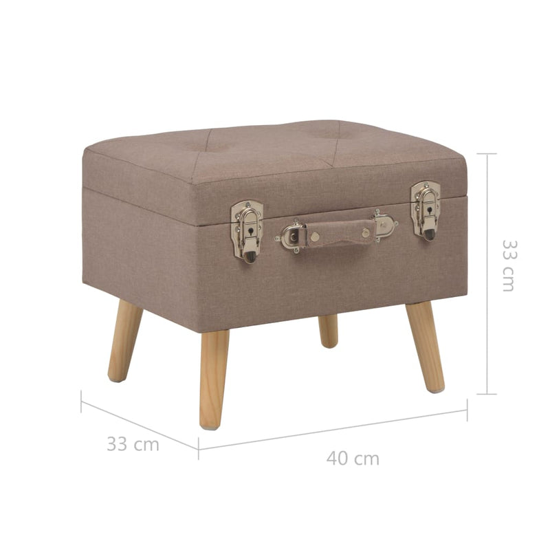 vidaXL barna kárpitozott tárolóülőke 40 cm