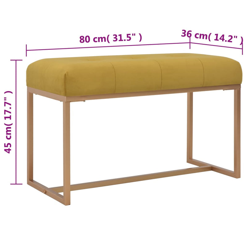 vidaXL mustársárga bársonypad 80 cm