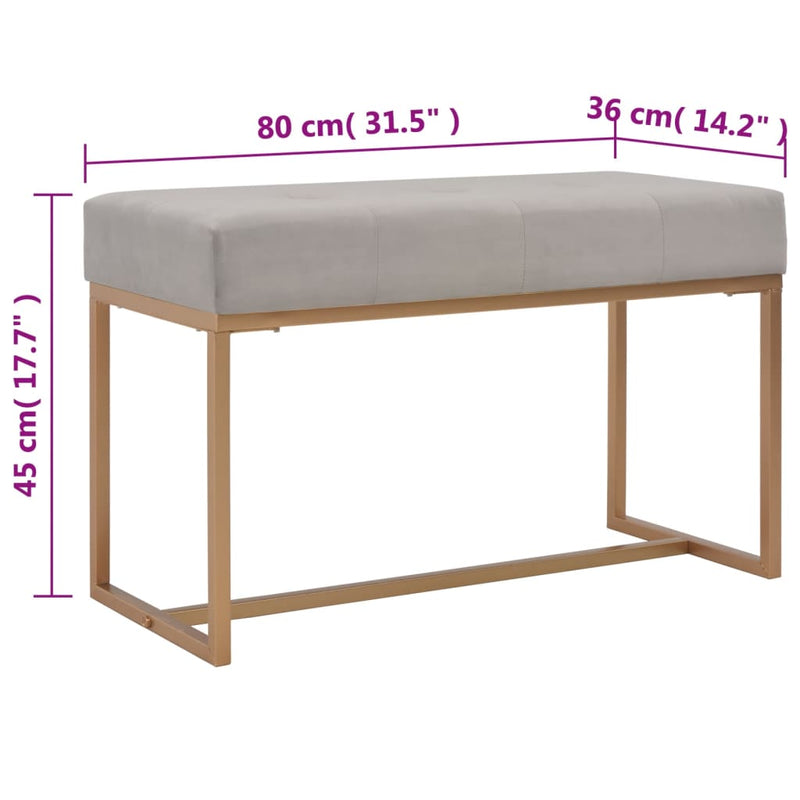 vidaXL szürke bársonypad 80 cm
