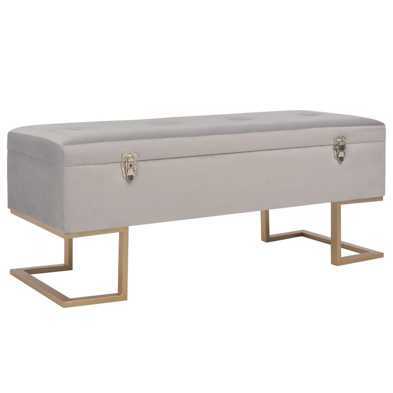 vidaXL szürke bársonypad tárolórekesszel 105 cm