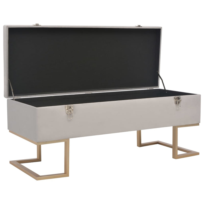 vidaXL szürke bársonypad tárolórekesszel 105 cm