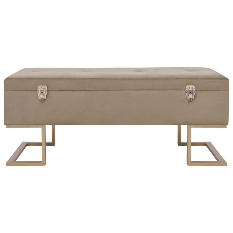 vidaXL bézs bársonypad tárolórekesszel 105 cm