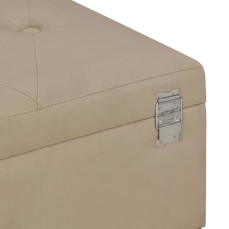 vidaXL bézs bársonypad tárolórekesszel 105 cm