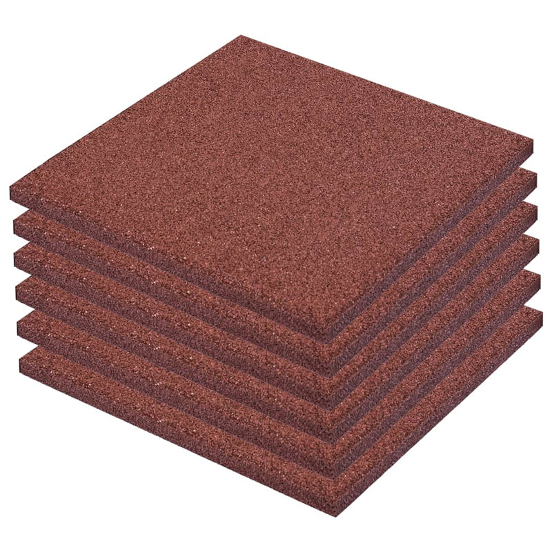 vidaXL 6 darab piros esésvédő, ütéscsillapító gumilap 50 x 50 x 3 cm