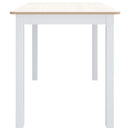 vidaXL fehér és barna tömör gumifa étkezőasztal 114 x 71 x 75 cm