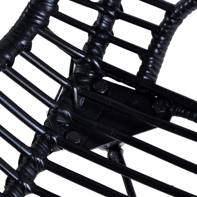vidaXL 6 db fekete természetes rattan étkezőszék