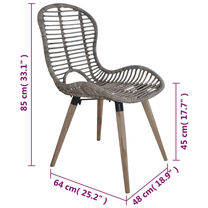 vidaXL 6 db barna természetes rattan étkezőszék