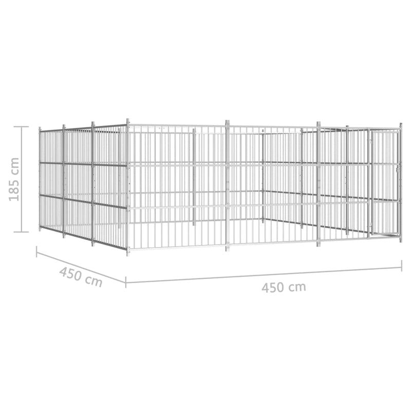 vidaXL kültéri kutyakennel 450 x 450 x 185 cm