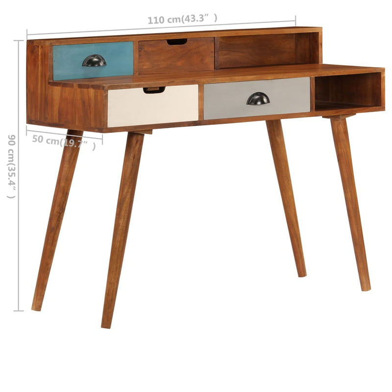 vidaXL tömör akácfa íróasztal 110 x 50 x 90 cm