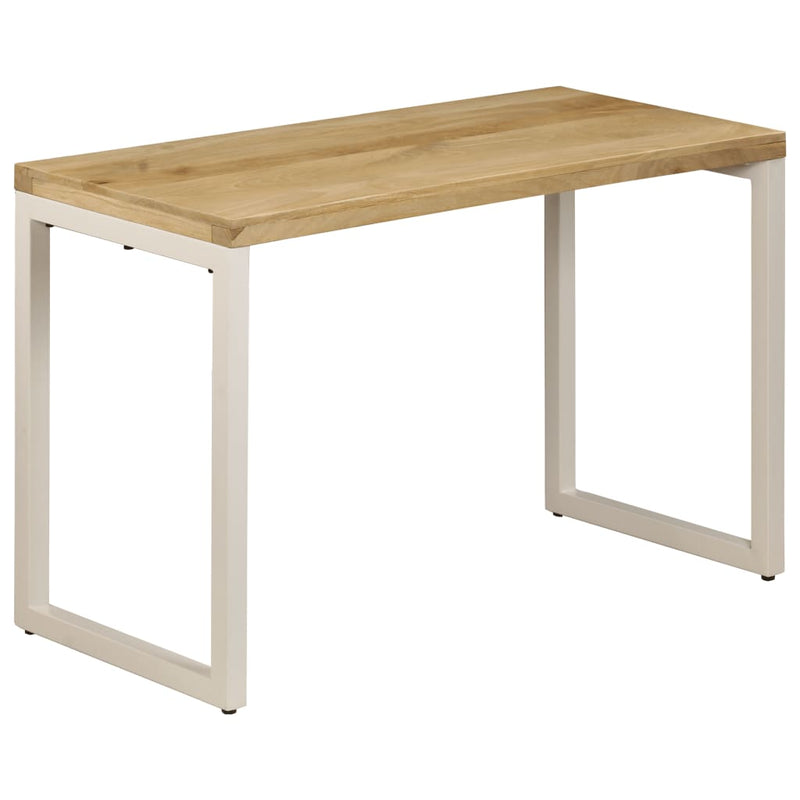 vidaXL tömör mangófa és acél étkezőasztal 115 x 55 x 76 cm